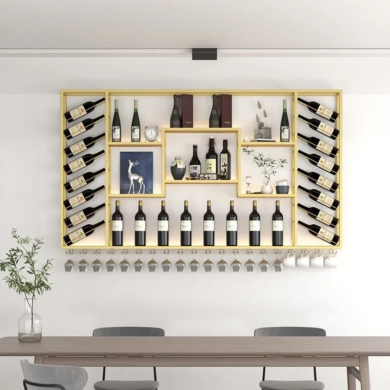 

Bottle Shelf Liquor Wine Cabinets Bar Salon Storage Commercial Club Wine Rack Metal Restaurant Botellero Vino Display Cabinet