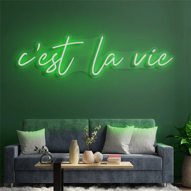 

C'est La Vie Neon Sign For Wall Decor Club Party Neon Sign Shop Home Bedroom Wall Hanging LED Neon Light Birthday Gift Lamp