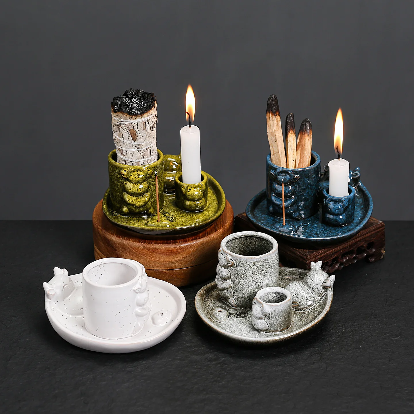 

1 шт., маленький милый подсвечник в форме коровы в скандинавском стиле, поднос для горелки Sage and Palo Santo, простой домашний декор (без благовоний)