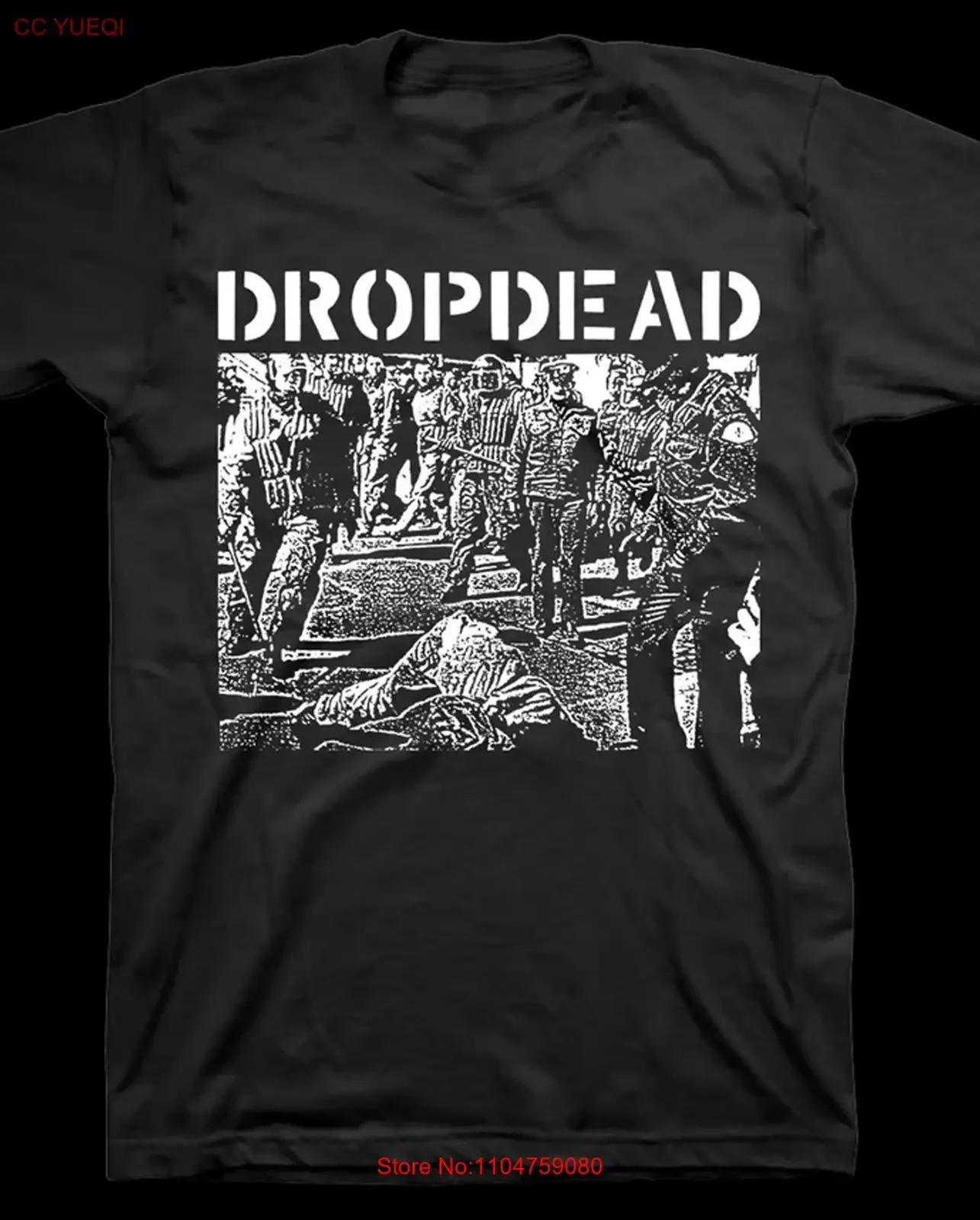 Dropdead banda preta t camisa todos os tamanhos s 5xl xz599 vintage lavado gráfico designer roupas casuais streetwear