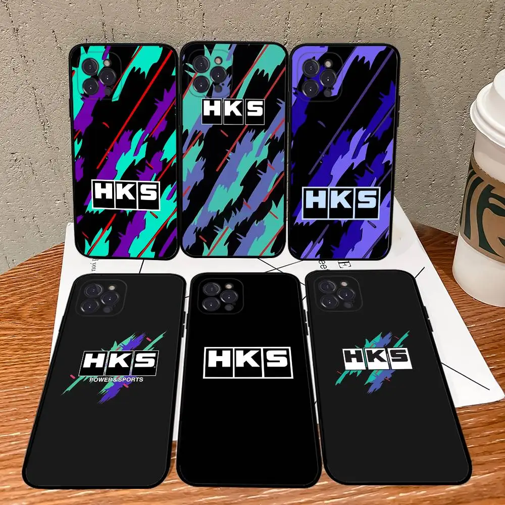 Sportwagen H-HKS JDM Logo Handyhülle für iPhone 16 11 12 13 14 15 17 Pro Max Plus 16E Silikonhülle