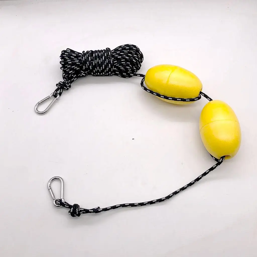 Kayak Safety Gear Anchor Tow Rope with Clips Double Float Design for Kayak Accessory Inflatable Kayak