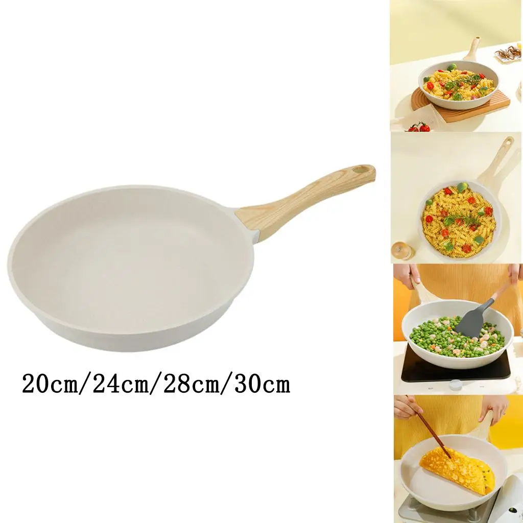 Nonstick Frying Pan, Granite Coating Stone Cookware White with Handle Egg Pan Skillet Frypan for Kitchen