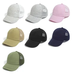 Lovely Kids Trucker Ball Cap Outdoor Leisure Duck Cap Solid Color Curved Brim Sun Hat Baseball Cap 7 colors