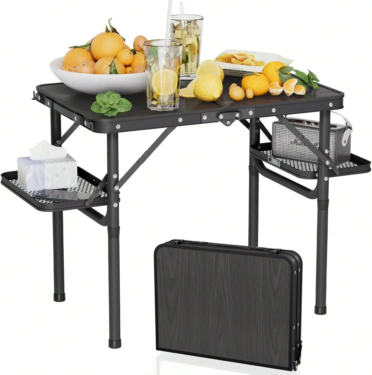 

Складной походный столик 2 фута, компактный портативный стол для кемпинга с экономией 50% пространства, набор для пикника, портативный пляжный стол, для автокемпинга