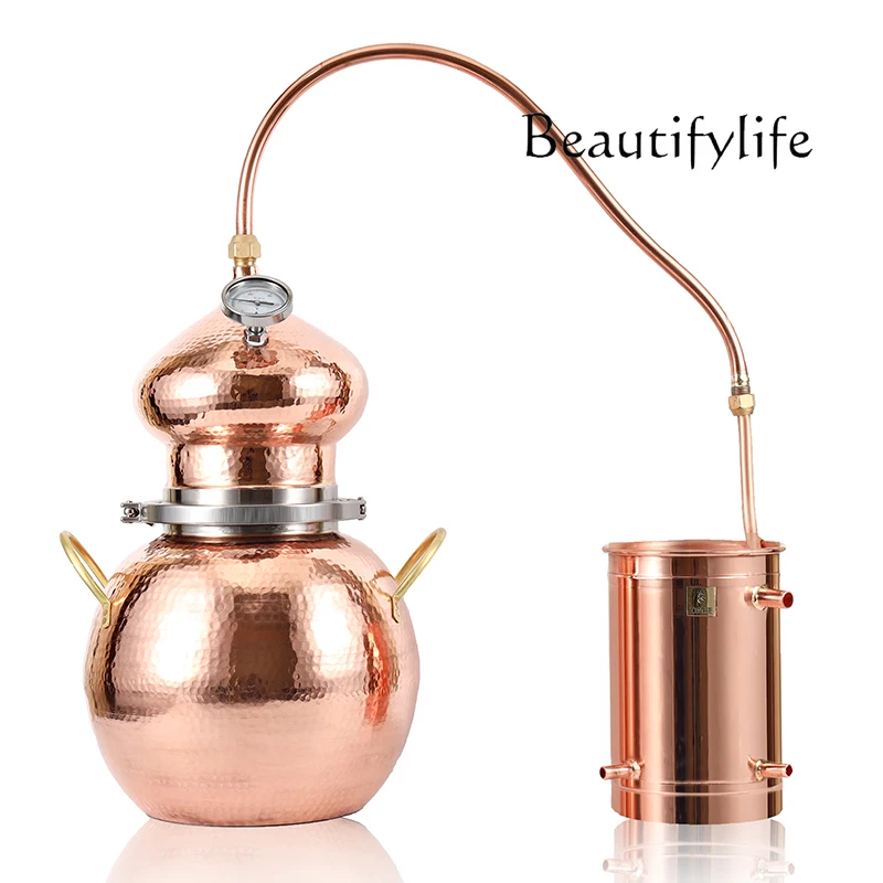 المقطر المنزلية الصغيرة هيدروسول المقطر الرجعية النحاس النقي تكرير الزهرة القديمة هيدروسول النازع