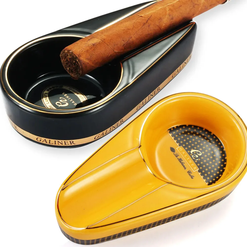 

GALINER Ashtray Home 1 Slot Tube Cigar Ashtrays Ceramic Portable Travel Holder Cigar Accessories Tool