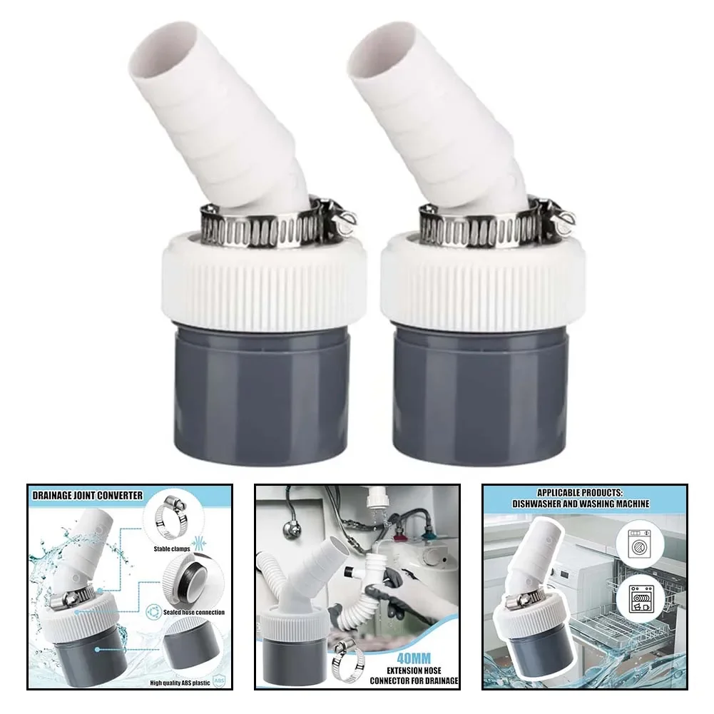 

2pcs Washing Machine Drain Adapter 45-degree Angled Inlet Nozzles With Drain Line Input Diameter 18-24MM Pipe Diameter 40MM