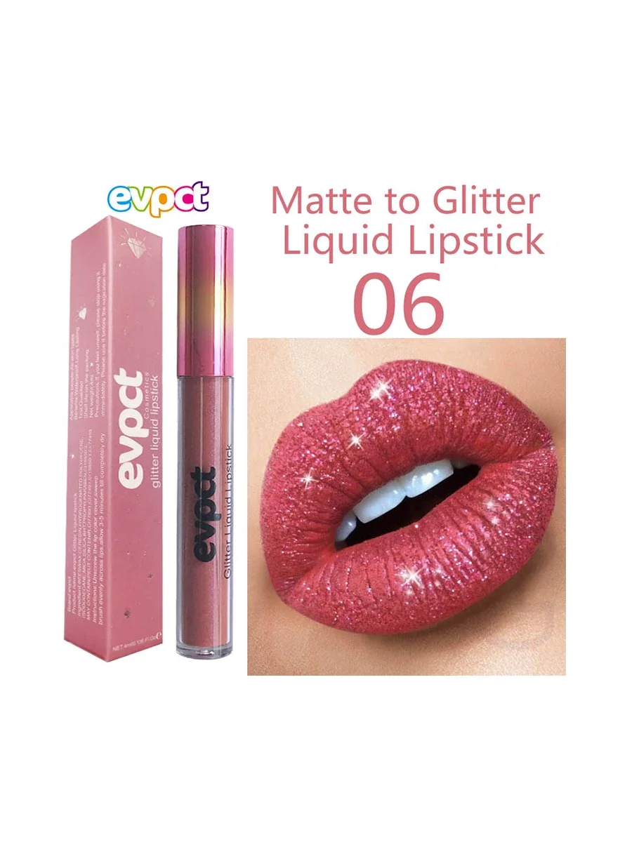 Diamond Glitter Lip Gloss 15 Colors Matte-changing Waterproof Long Lastin Shimmer Shiny Illusion Natural Liquid Lipstick Makeup