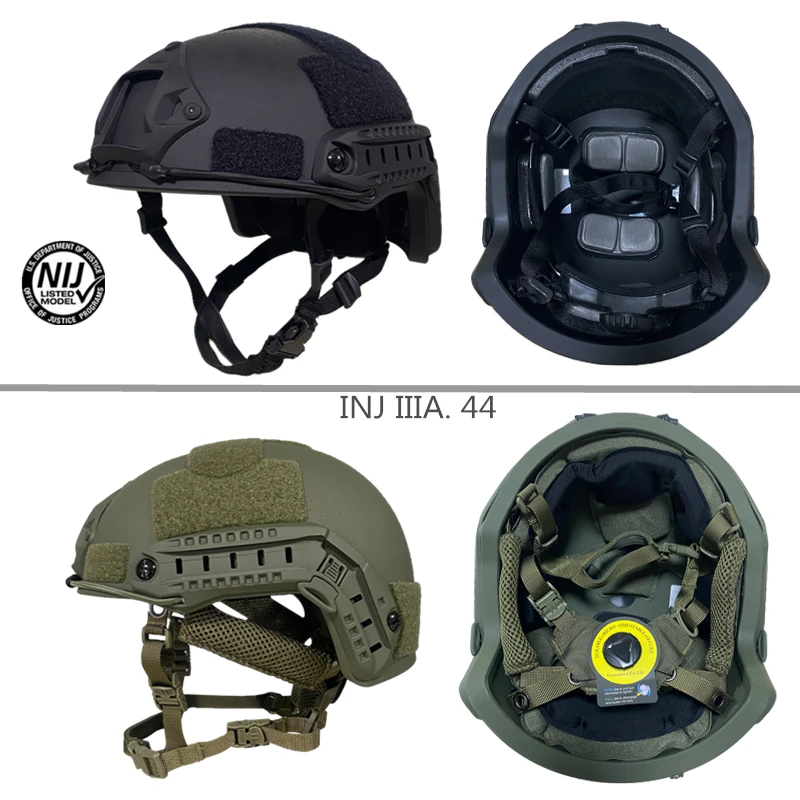 ACH High Shear Tactical Ballistic Helmet, PE Bulletproof Helmet, NIJ IIIA, Wendy Quick Suspension Pad