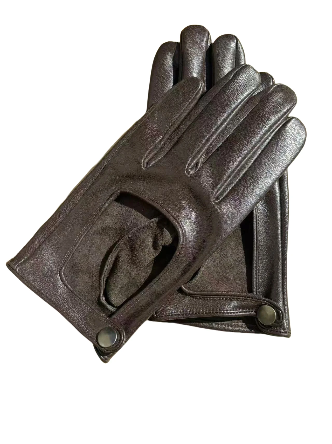 Importierte Lederhandschuhe für Herren, Outdoor, Radfahren, Fahren, koreanische Version, dünne kurze Reparatur, Hand, Schaffell, Touchscreen-Anpassung – Detail 1