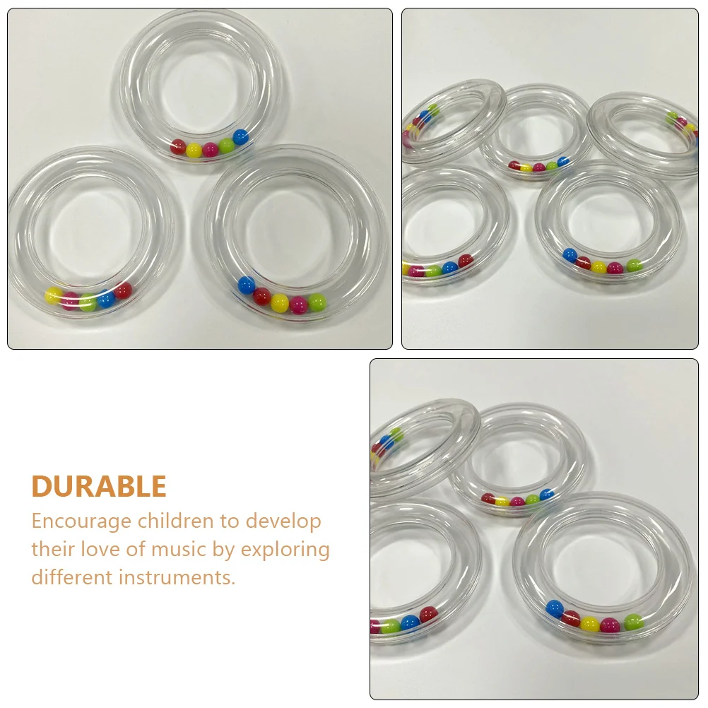 Sonajero circular transparente para niños pequeños, sonajeros de mano para bebés, campana de plástico musical, Material resistente de primera calidad, 4 Uds.