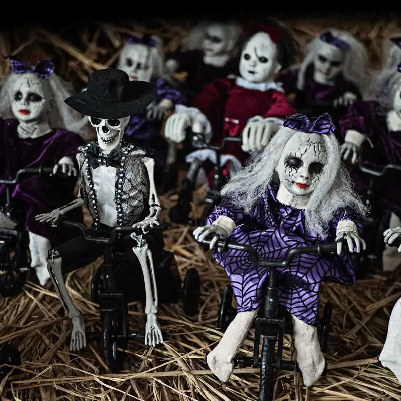 Halloween Toy Ghost Doll Electric Induction Riding Scary Decoration Haunted House Prop