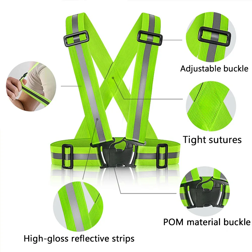 Motorcycle Reflective Clothing Cycling Reflective Clothing Night Running Reflective Vest Motr Adjustable Safety Vest Elasticity