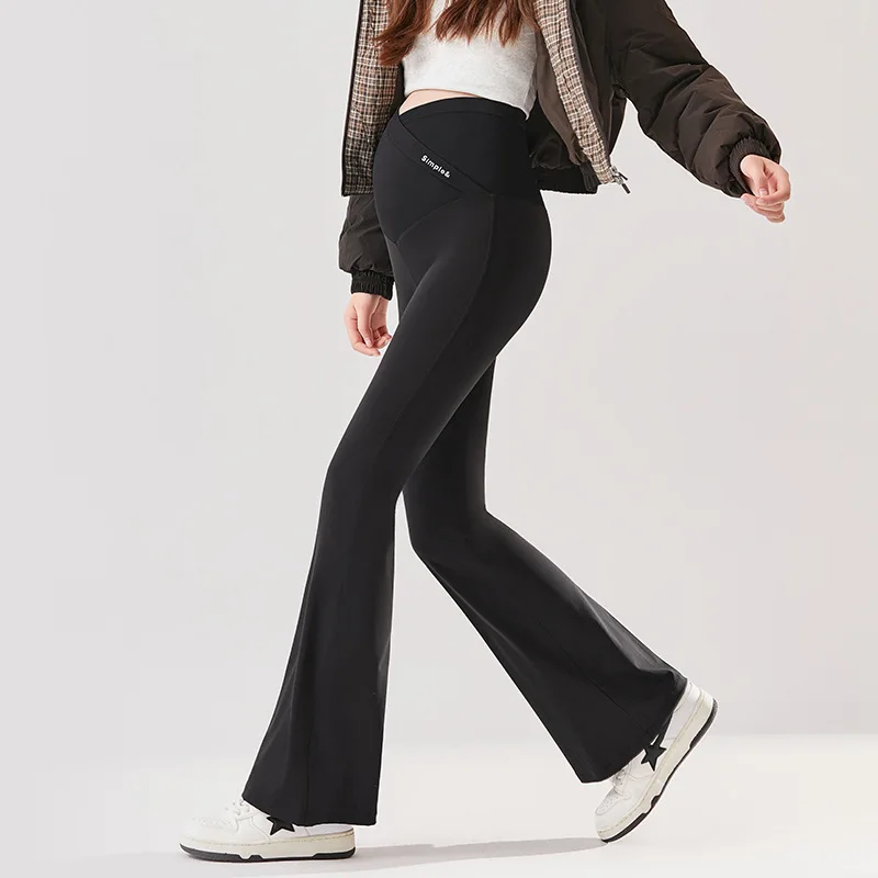 Zwangere Vrouwen Yoga Wijd Uitlopende Broek Herfst Dunne Kleding Casual Dunne Haai Broek Lente En Zomer Nieuwe Zwangerschaps Broek Vrouwelijke Kleding