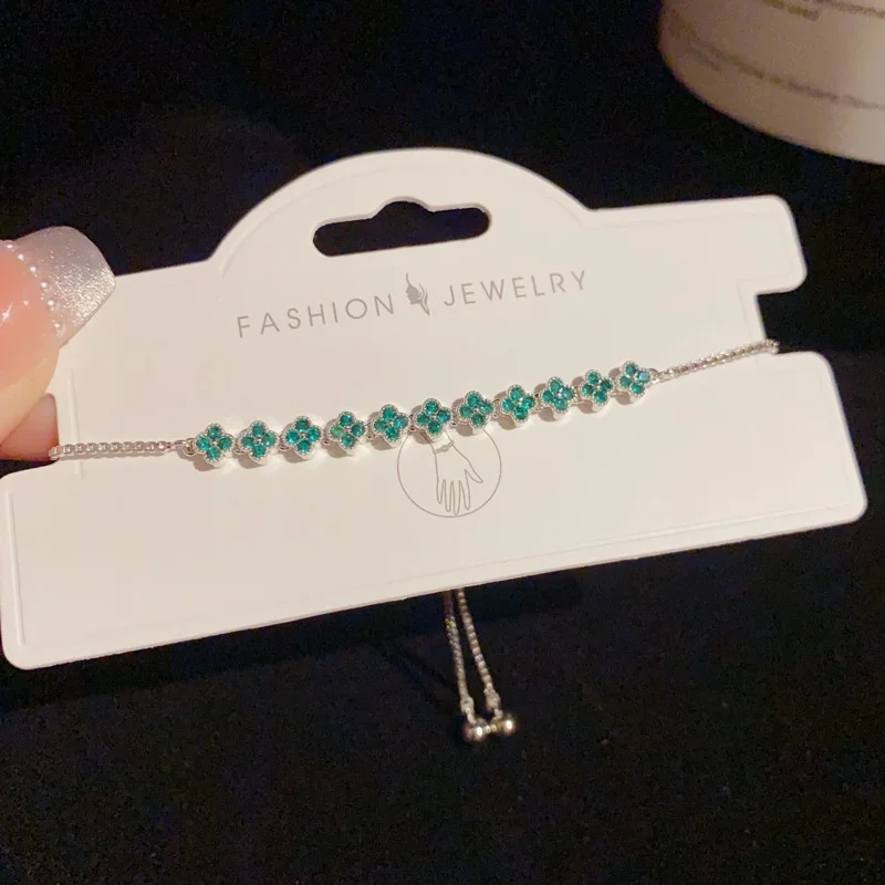 

Korean New Fashion Crystal Flower Adjustable Bracelet Women Original Design Stainless Steel Bracelet Jewelry Accessories Gift
