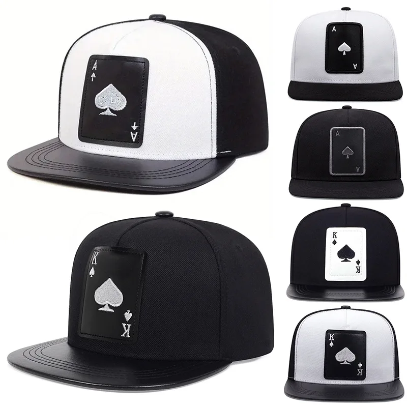 

New minimalist and personalized niche poker series hats street hip-hop daily sun protection sunshade flat brimmed hat