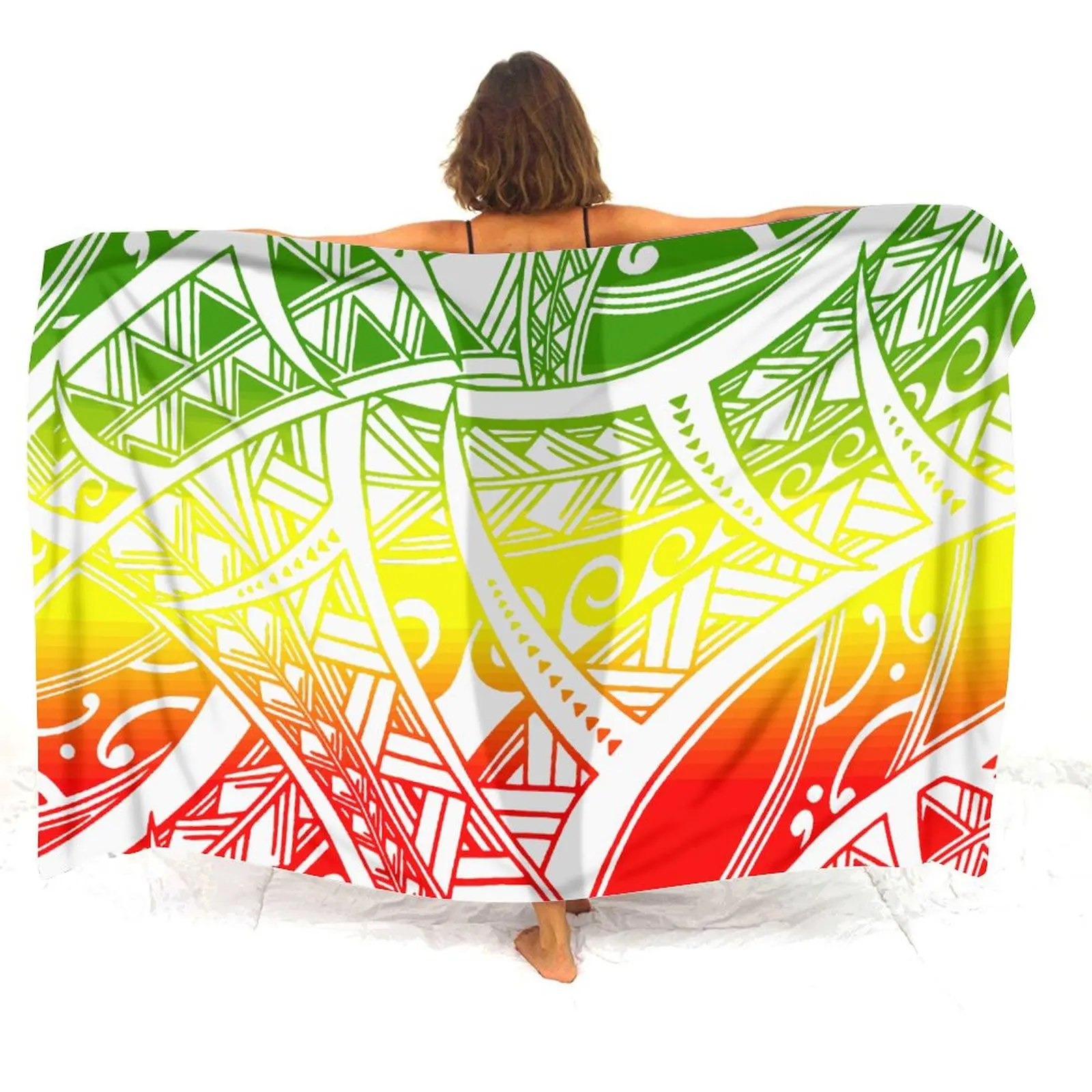 Samoa Island Club Ladies Sarong Custom Floral Print Polynesian Style Summer Beachfront Beach One-Piece Shawl Beach Dress