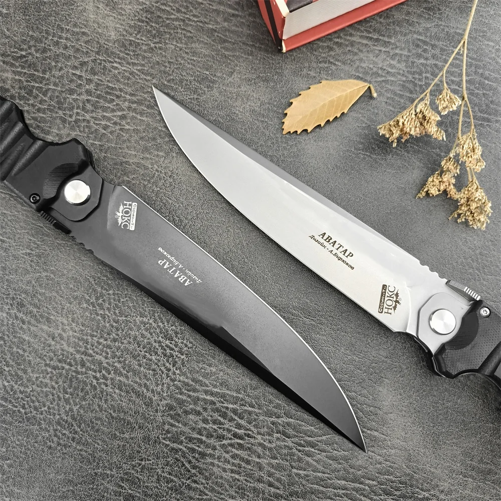 Russian Style HOKC Tactical Jackknife Folding Pocket Knife D2 Blade G10 Handle Outdoor Camping Hunting Knives Sharp EDC Tool