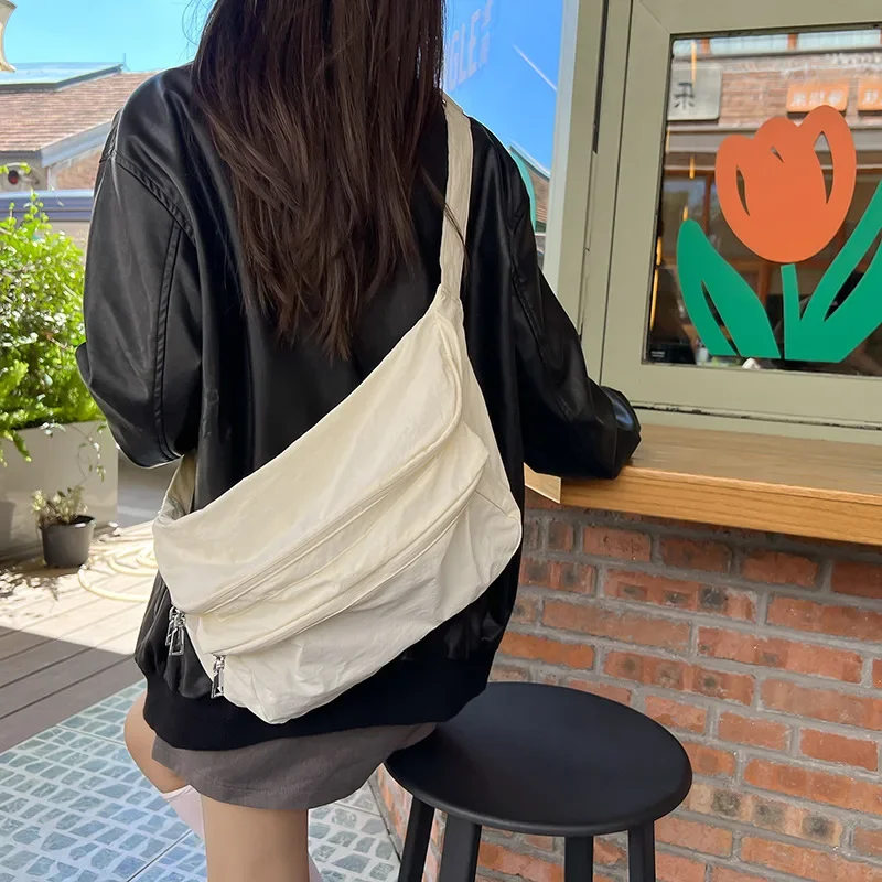 

Women's Chest Bag Stylish Large Capacity Crossbody Bag Unisex Casual Minimalist Japanese Style Shoulder Bag for College Students