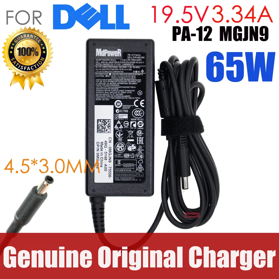 19.5V 3.34A デルノートブック充電器 ACアダプタ