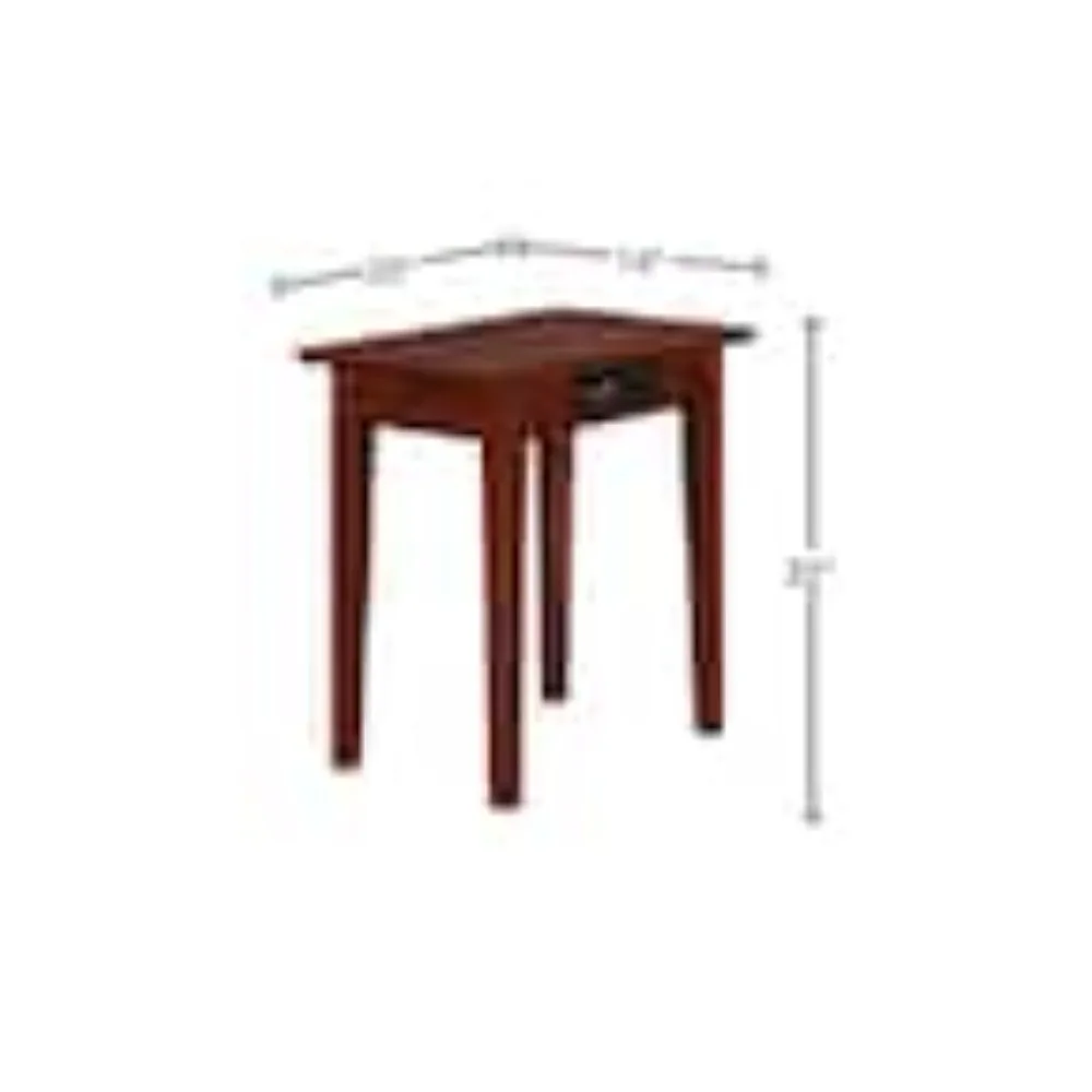 Mesa lateral Shaker Walnut Chair com estação de carregamento