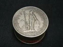 Chinese Tibet Silver inlay stand person Statue coin Inkpad Box Seal Collection