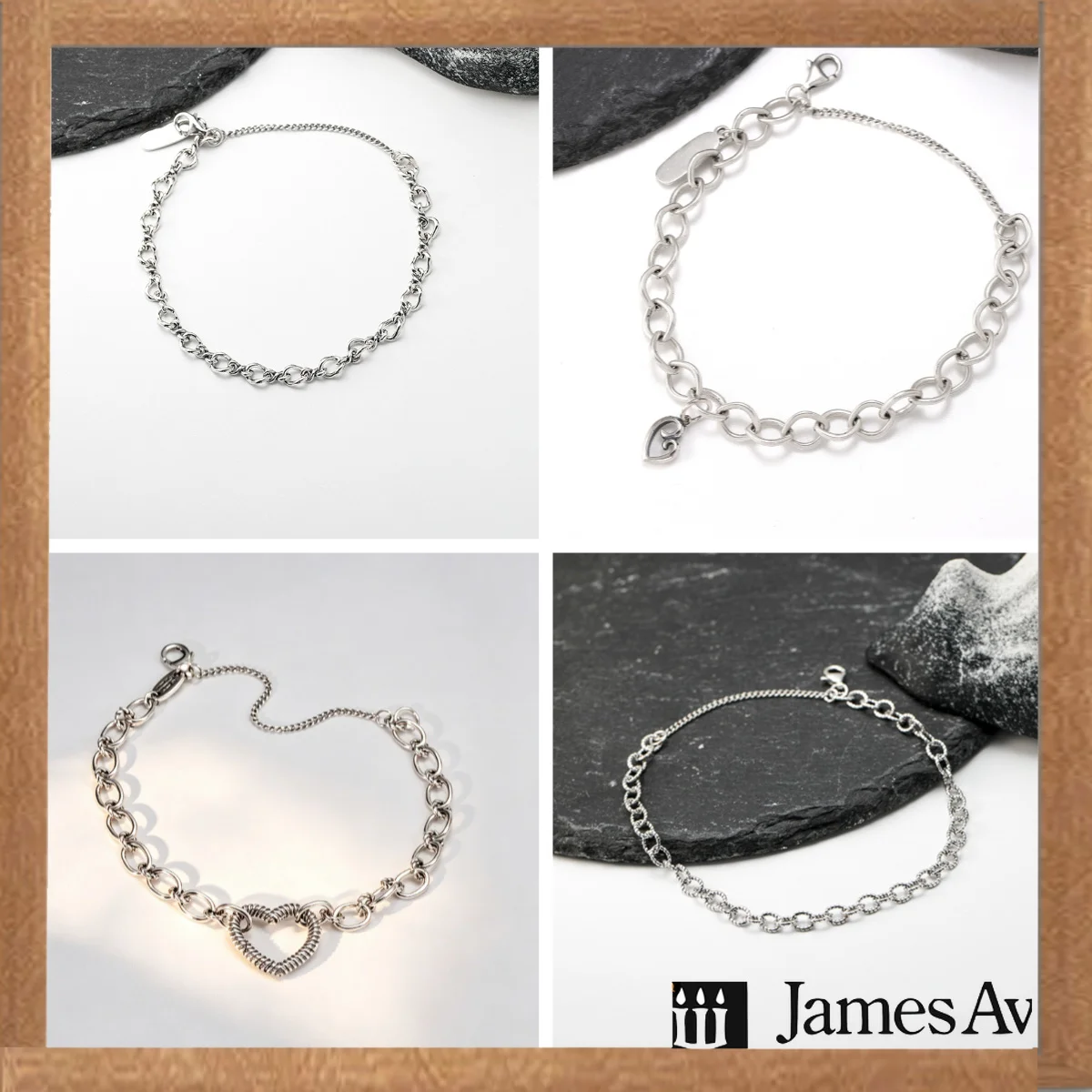 S925 Silver Vintage Oxidized Bracelet Patterned Chain Heart Lock Twisted Rope Heart Circle Chain Jewelry Gift for Women