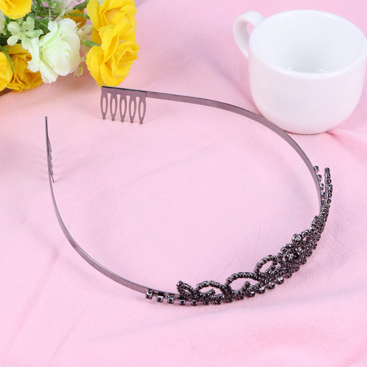 

Rhinestone Hairband 47x125mm Black Alloy Wedding Party Hair Clip Barrettes Comb Women Hairpins Bridal Hairstyles Diamond Look