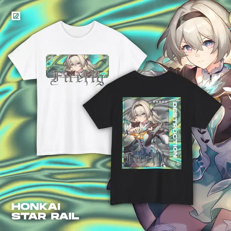 Firefly SAM Themed Streetwear Shirt, Honkai Star Rail, HSR, Otaku, Unisex tee, Anime, Apparel, Gamer Merch, Cotton Tee