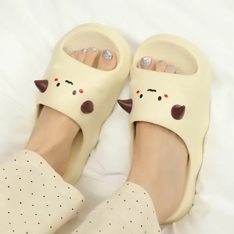 Мужские противоскользящие летние тапочки из ЭВА, женские мягкие сандалии на толстой подошве для ванной комнаты, домашняя уютная домашняя обувь унисекс