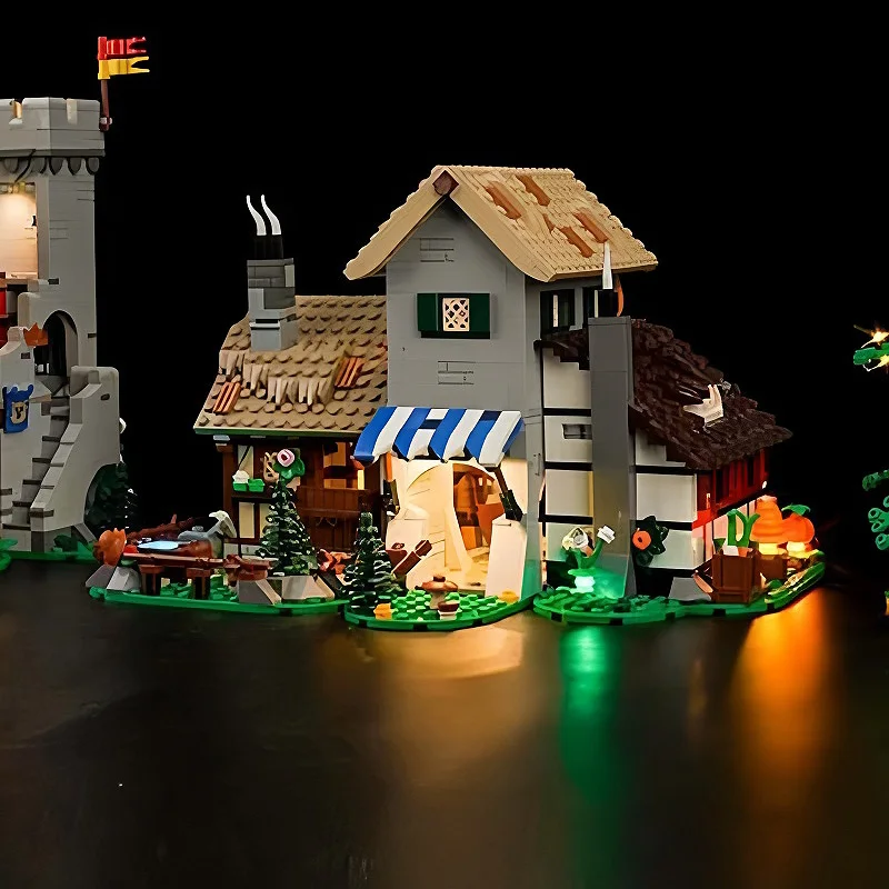 DIY LED Light Kit For LEGO 10332 Medieval Town Square (Only LED Light,Without Blocks Model)
