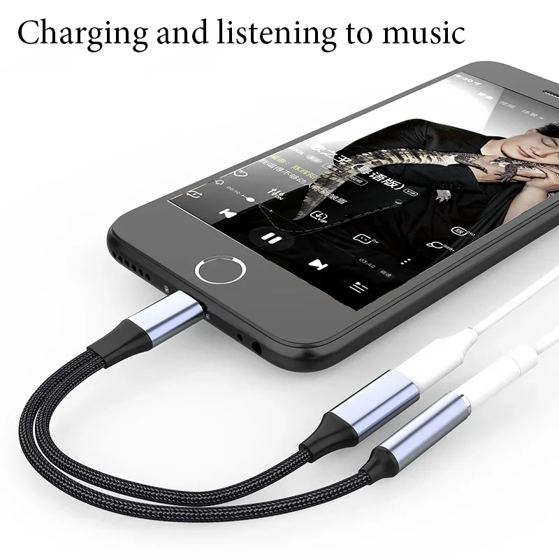 Type-C To Dual Type-C Female Fast Charging Adapter for Huawei Xiaomi OPPO Samsung VIVO Phone Charging and Listening To Music