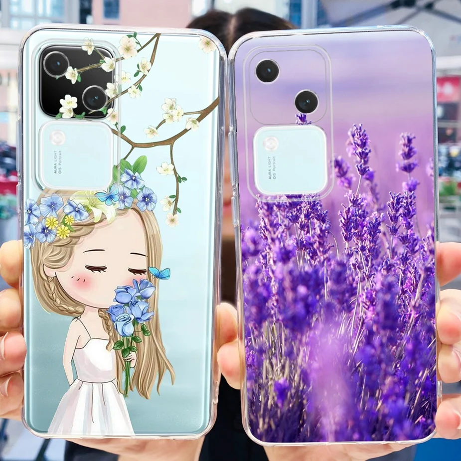 For Vivo V30 Pro Case V2319 Luxury Painted Cover Clear Silicone Soft TPU Phone Cases For Vivo V30 V 30 VivoV30 Pro Fundas Bumper