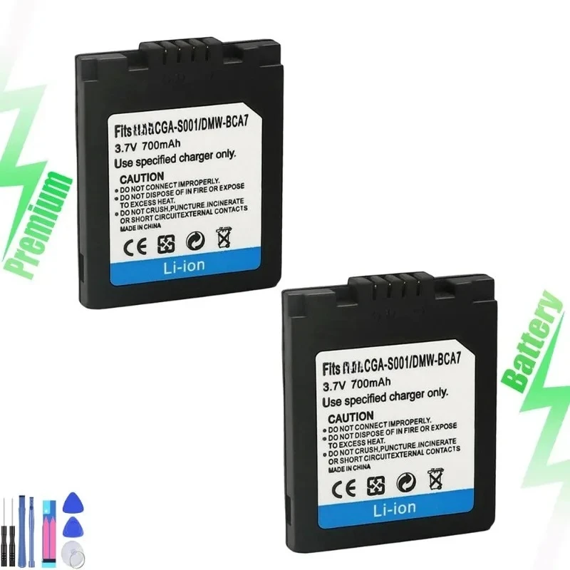 

2 Pcs Batteries for CGA-S001 DMC-F1 DMC-F1B DMC-F1E-S DMC-F1K-