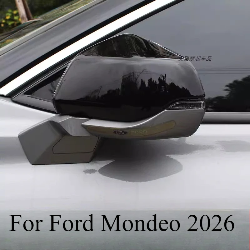 

For Ford Mondeo 2026 Rear View Mirror Cover ABS Carbon Fiber Pattern Decorative Shell Cap Protector