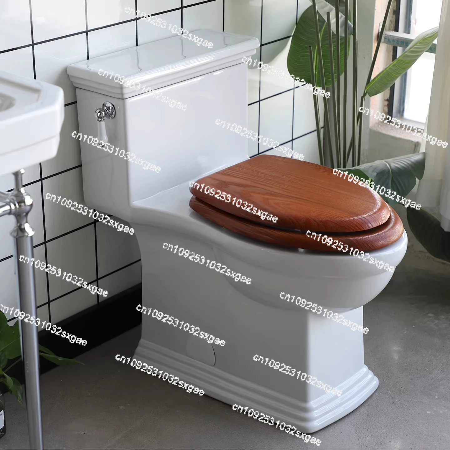 

retro household ceramic toilet siphon large-diameter impact deodorant and antifreeze cracking one-piece toilet personality