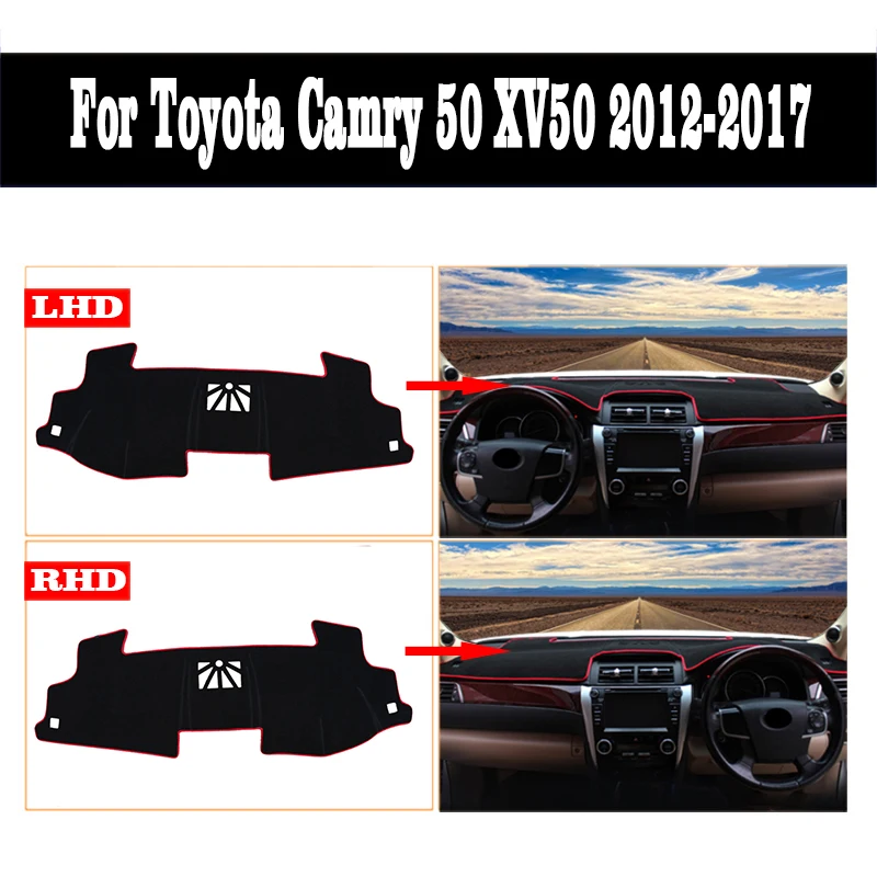 Car Dashboard Cover For Toyota Camry 50 XV50 2012 2013 2014 2015 2016 2017 Instrument Platform Desk Mats Pad Carpets Accessories