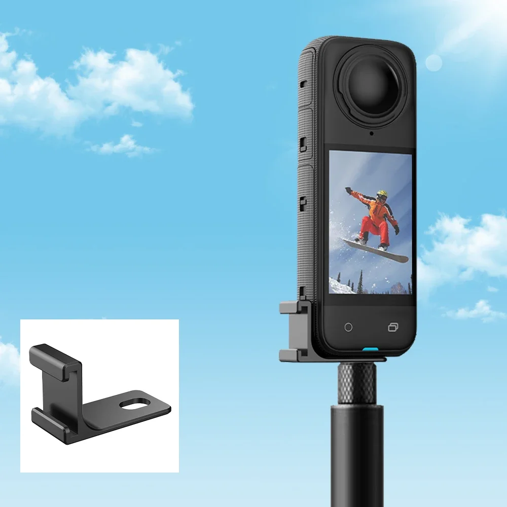 Braket Ekspansi Flymile untuk Kamera Insta360 X5/X4 Dudukan Rilis Cepat dengan Sepatu Dingin Aksesori Portabel Sekrup 1/4 "
