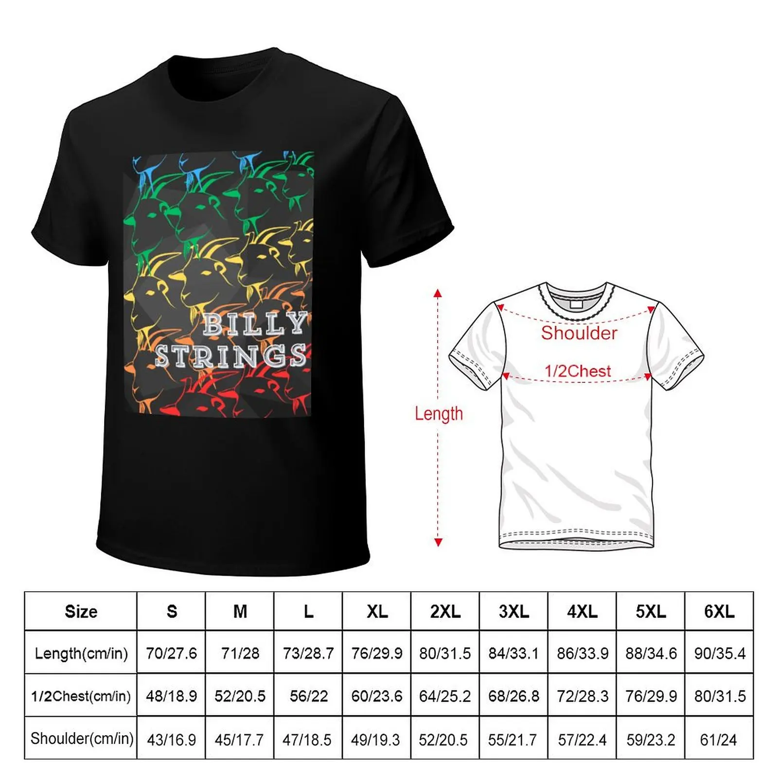 Billy Strings Goats T-Shirt Plus Size Simple Casual Top