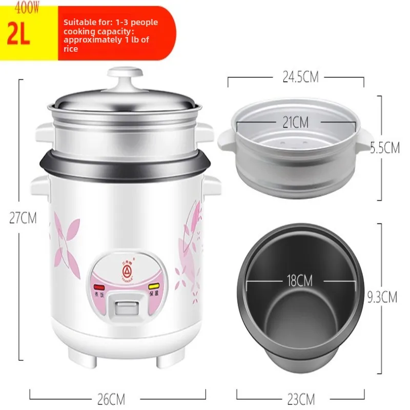 جهاز طبخ الأرز ذو العلامة التجارية المثلثة 3-4 أشخاص، وعاء سميك غير لاصق مع جهاز بخار - وعاء كهربائي كلاسيكي للعائلة، أجهزة منزلية متينة