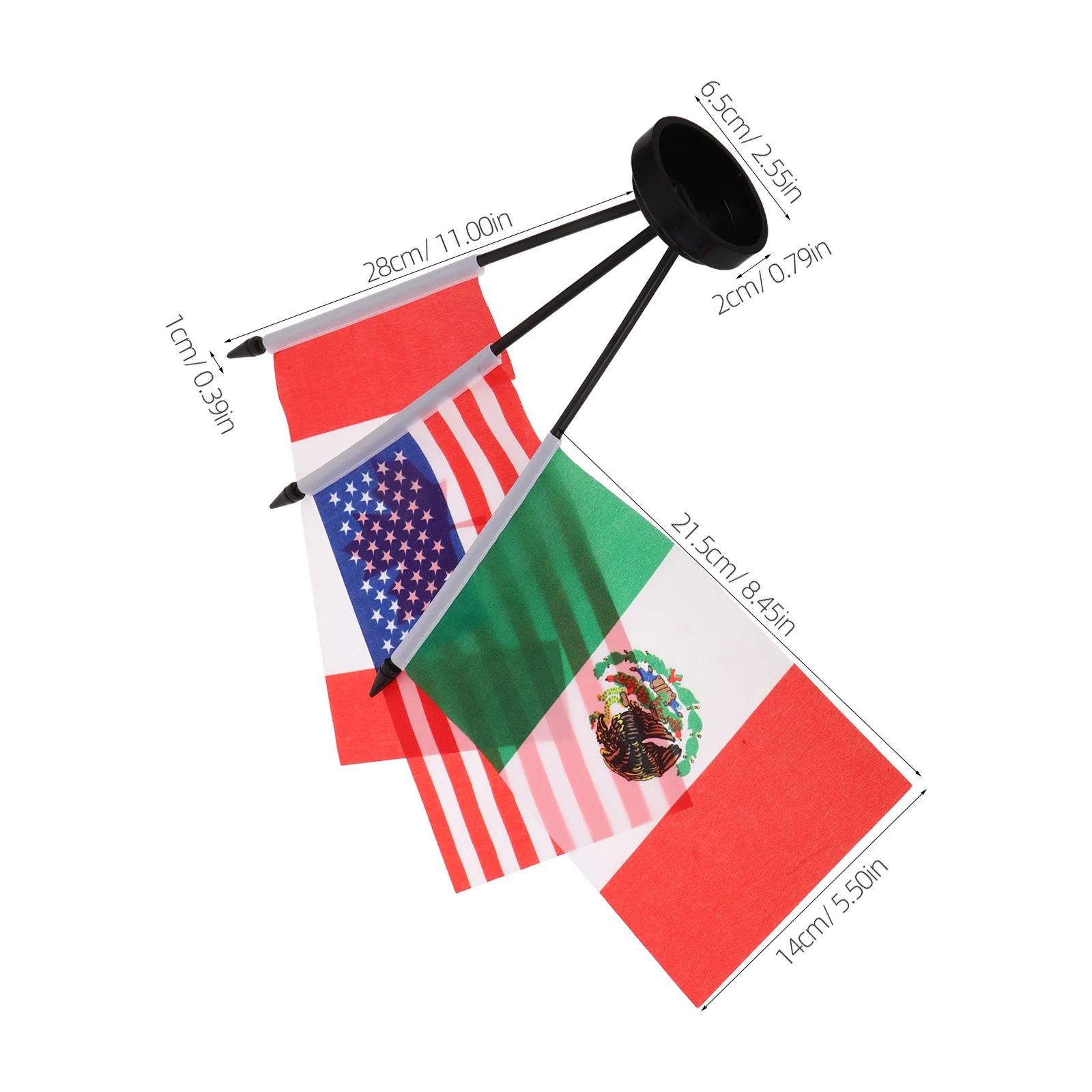 مجموعتان من أعلام الطاولة المصغرة مجموعة الولايات المتحدة الأمريكية كندا المكسيك ديكور سطح المكتب لأحداث الاجتماعات المكتبية علم الطاولة الصغيرة باللون الأسود #6