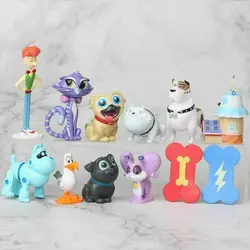 12pcs/set 4-8cm Cute Puppy Friends Model for Puppet Dog Pals Cake Decorations Kids Toys PVC Action Figures Model Christmas Toys