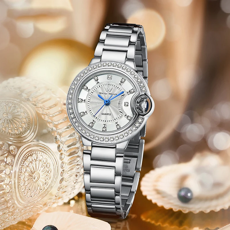 WM Watch Lady Quartz Watch Women Classic Simple Style Stainless Steel Waterproof Elegant Retro Welly Merck Woman Watches 077L-WM