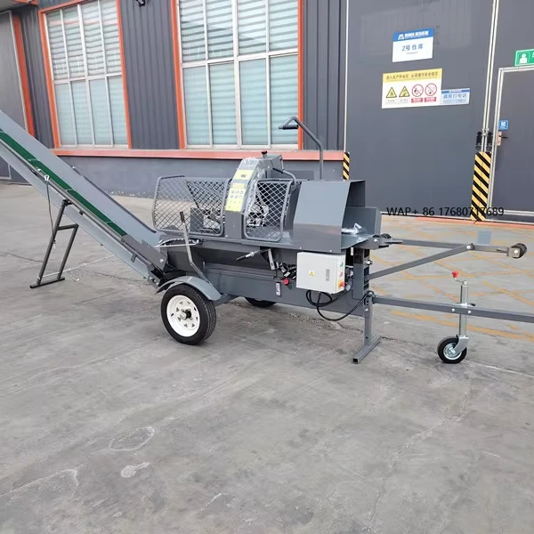 7 Ton Electric Wood Processor with 7s Cycle Time & 4-Way Knife CE Certified Fast Log Splitting Machine for Firewood Working