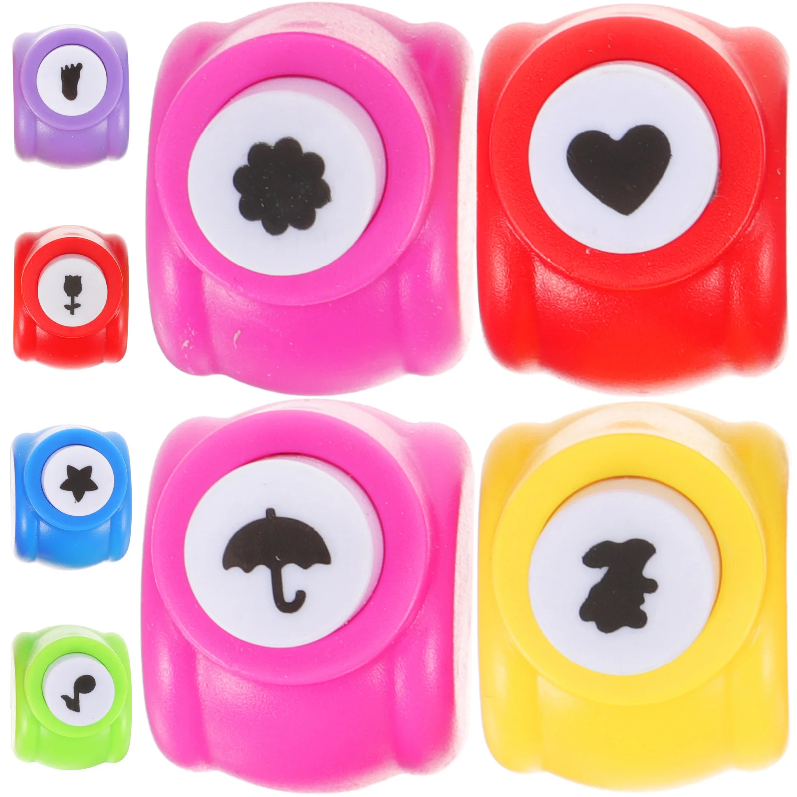 8Pcs DIY Paper Puncher Set Shape Cutters for Paper Lightweight Hole Punch Single Use in School Home Scrapbook Decoration Craft