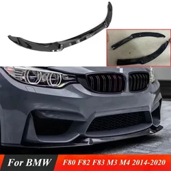For BMW F80 F82 F83 M3 M4 2014-2020 Car Front Bumper Lip Spoiler Splitter CS Diffuser Splitter Cover Guard Bodykits Tuning