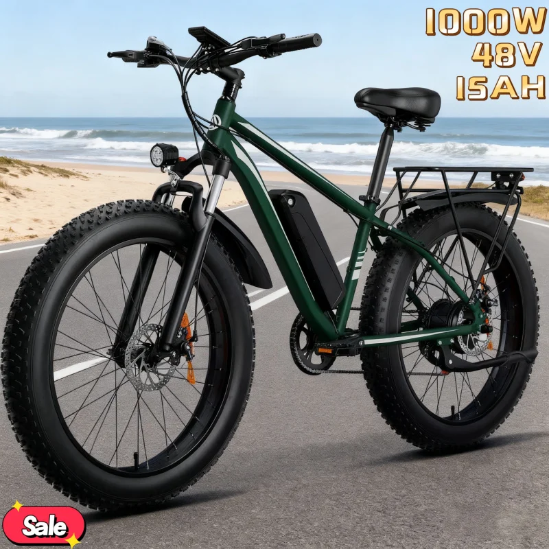 

New Electric bicycle 26-inch 1000W 48V 15AH lithium battery electric bike, the first choice for smooth and comfortable travel