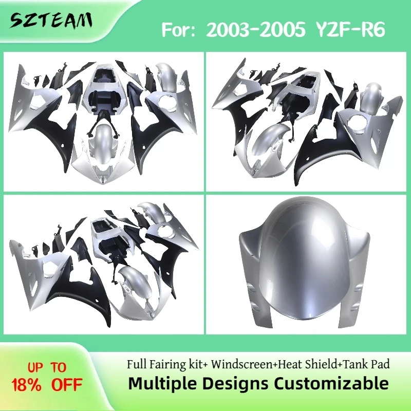 

Комплект обвесов в стиле OEM для мотоцикла YZF R6 2003-2005, популярный стиль, неоригинальный комплект обвесов для YAMAHA YZF-R6 03 04 05