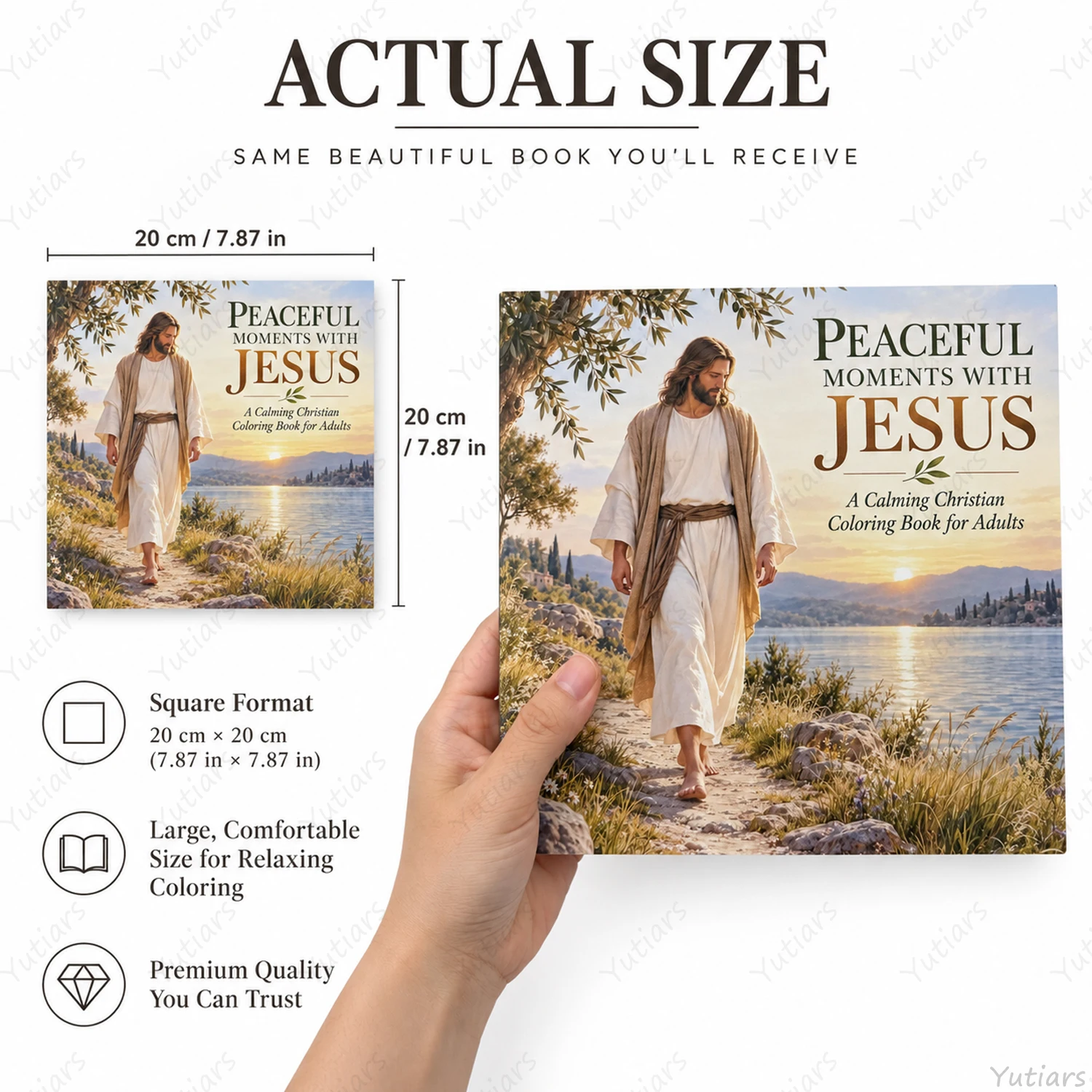 Peaceful Moments with Jesus Adult Coloring Book, Christian Faith Inspired Line Art, Single-Sided Pages for Relaxation and Calm